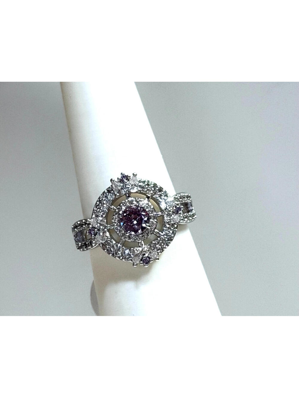 Bomb Party Sz 8 "The Annalise Ring" Amethyst on Rhodium